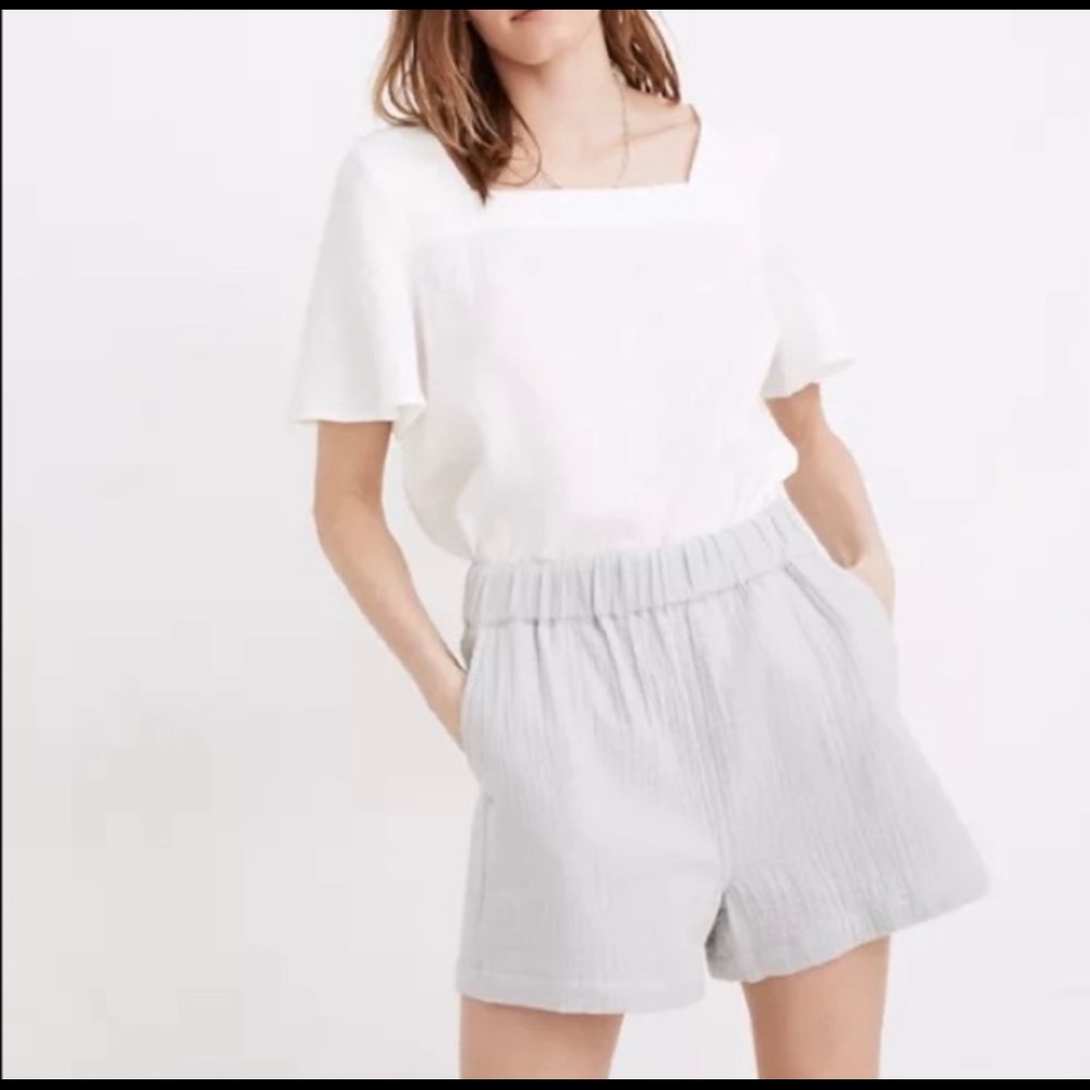 NWT Madewell Lightspun Easy Pull-On Shorts in Cool Fog (small)